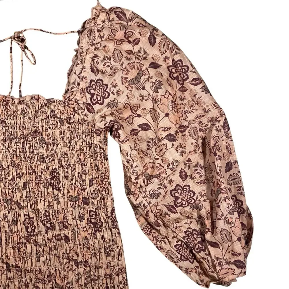 Free People Smocked Mini Dress - M